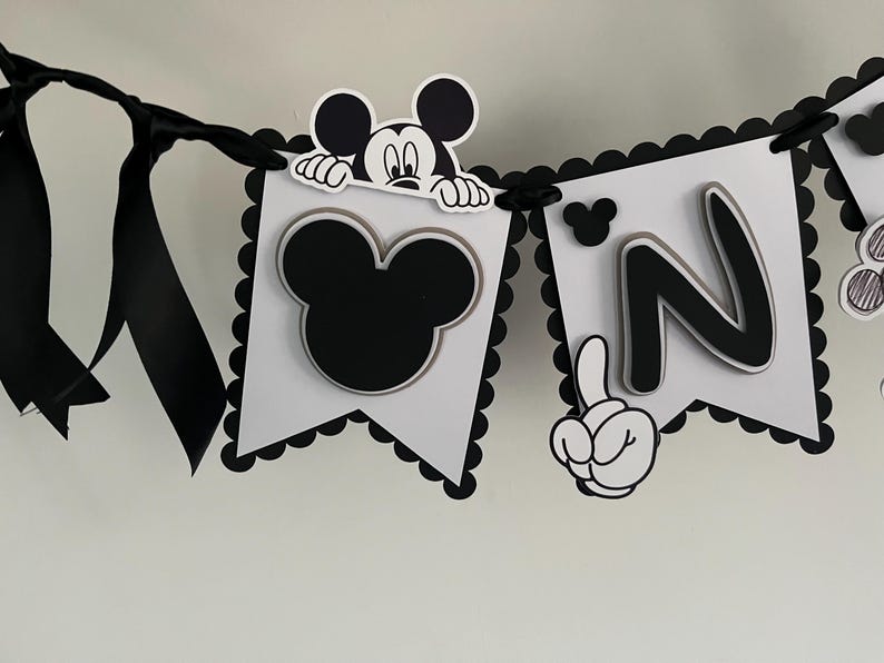 Mickey Mouse inspired bunting / banner. First birthday decoration image 5