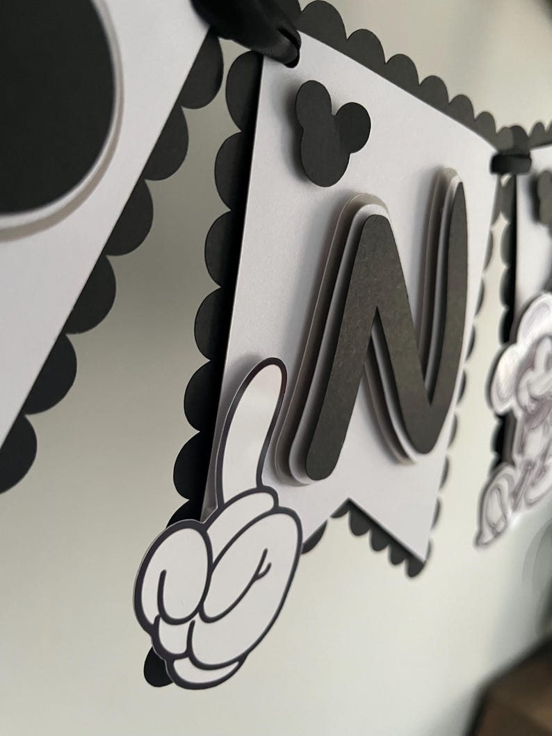 Mickey Mouse inspired bunting / banner. First birthday decoration image 12