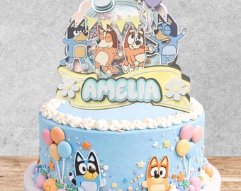 Bluey birthday topper and banner bunting