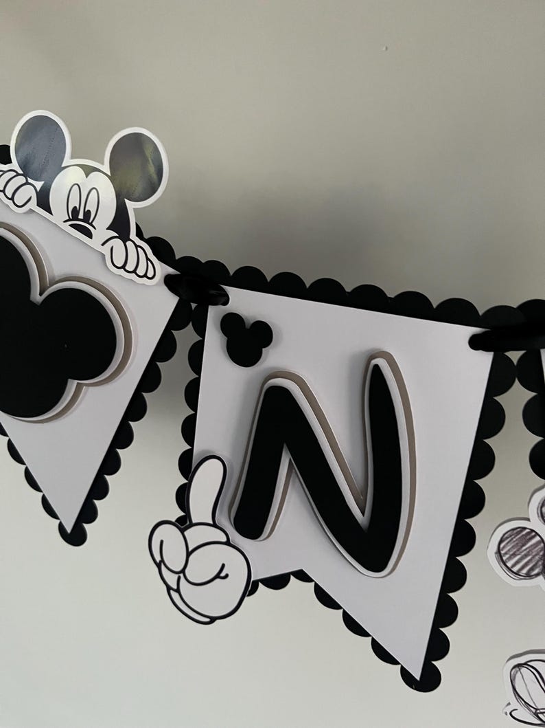 Mickey Mouse inspired bunting / banner. First birthday decoration image 14