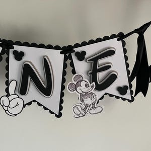 Mickey Mouse inspired bunting / banner. First birthday decoration image 9