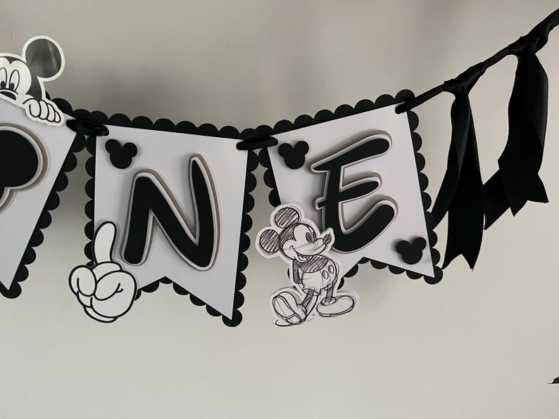 Mickey Mouse inspired bunting / banner. First birthday decoration image 9
