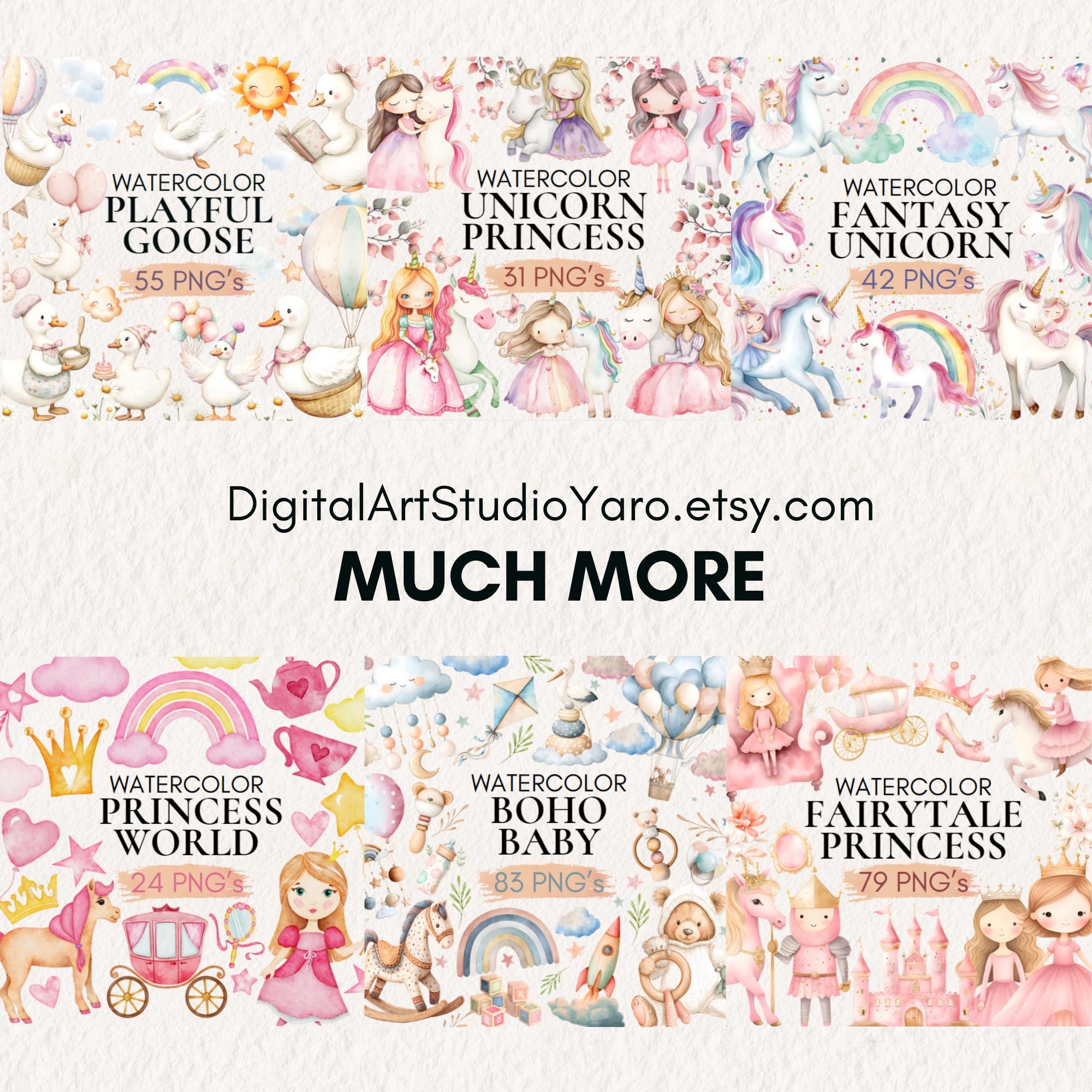 Watercolor Nursery Clipart, Boho Baby Shower PNG Bundle (83 Files) - Etsy