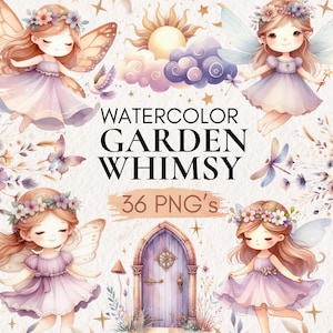Clipart akwarelowy wróżki, Wróżka akwarelowa, Wróżka PNG, Ogród wróżek, Clipart grzybowy, Clipart grzybowy, Clipart magicznego przedszkola