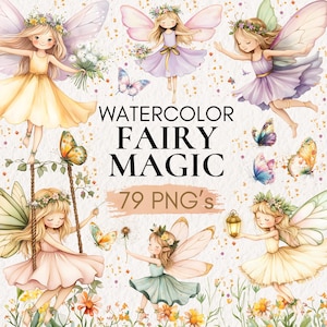 Jardim de fadas em aquarela, Fada em aquarela, Fada PNG Jardim de fadas, Cogumelo PNG, Clipart de casa de cogumelo Casa de fadas, Clipart de berçário mágico