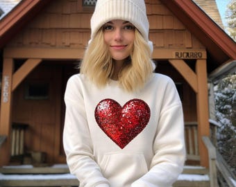 Día de San Valentín, sudadera con capucha de corazón rojo, sudadera con capucha del día de San Valentín, regalo del día de San Valentín, suéter del día de San Valentín, sudadera del día de San Valentín, camisa del corazón