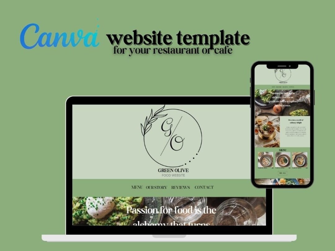 Canva Website Template for Cafes, Modern Style for Food Restaurants ...