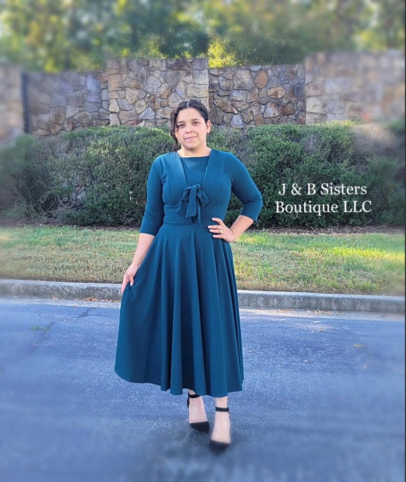 Fix You Right Up Short Sleeve Midi Dress in Dusty Teal main image 0