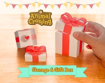 Animal Crossing Present Gift Box or Engagement Ring Box - Choose Your Size - Custom Gamer theme Engagement Ring Boxes & Trinket Storage