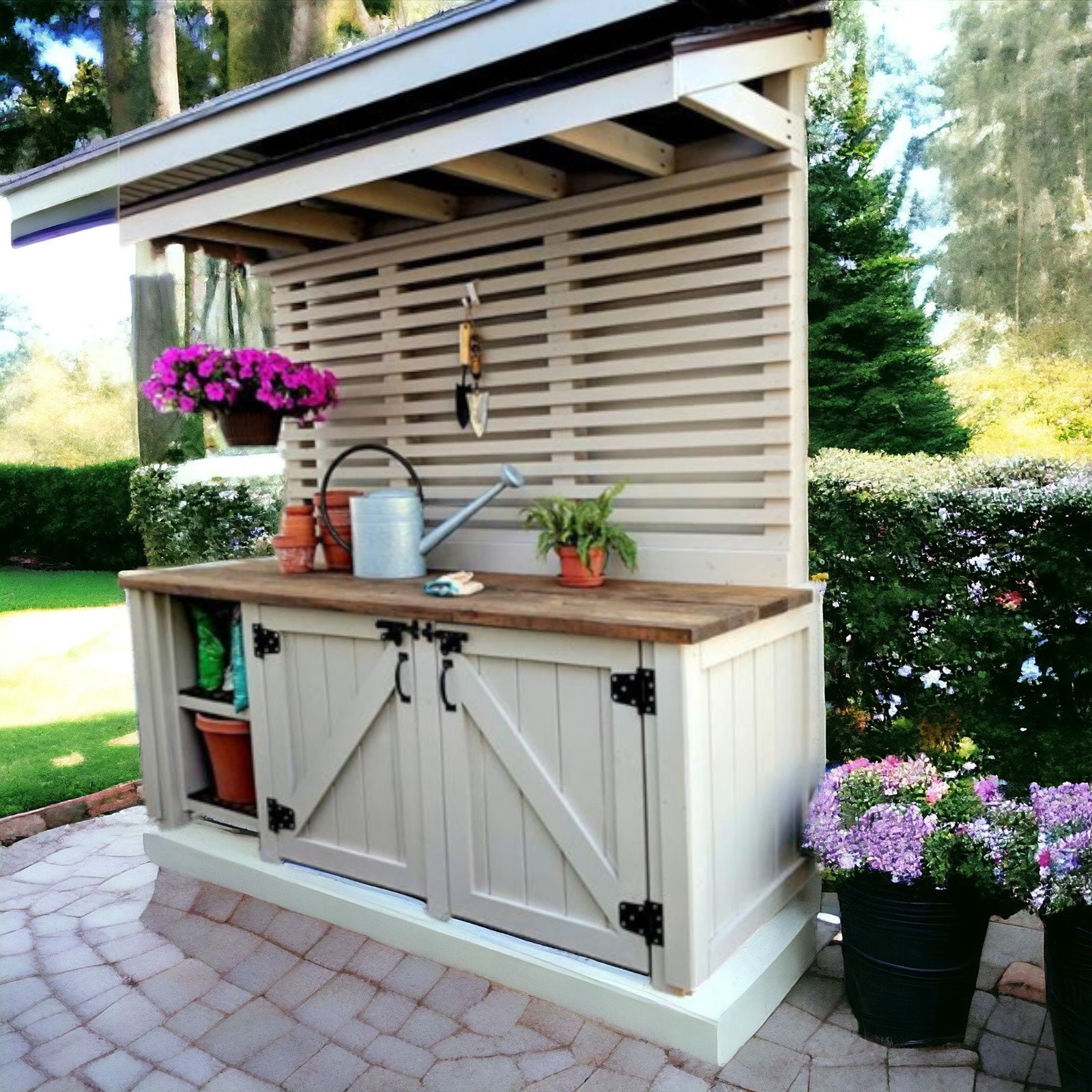 Potting Bench Plans Garden Bench Diy Potting Table Plans Potting Bench With Storage Potting Shed Plans PDF Download Woodworking Plans Etsy