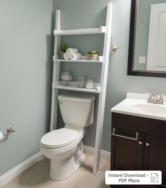 DIY Leiter Regal Plne: Badezimmer Aufbewahrung ber der Toilette  (PDF-Datei) - Etsy.de