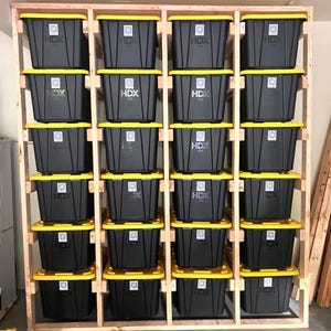 27 Gallon Tote Rack Plans: Mobile Garage Storage System (Digital Build Plans)