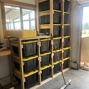 DIY 27-Gallon Tote Storage Rack Plans: Garage & Basement Organizer (PDF Download)
