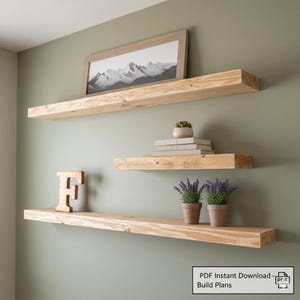 Planos de estanterías flotantes: Estantes de baño y de exhibición (Descarga PDF)