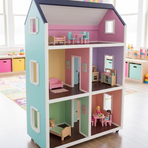 Amerikanisches Puppenhaus DIY Pläne: Kinderzimmer Möbel Baupläne, handgemachte Geschenkidee für Mädchen (PDF Download)