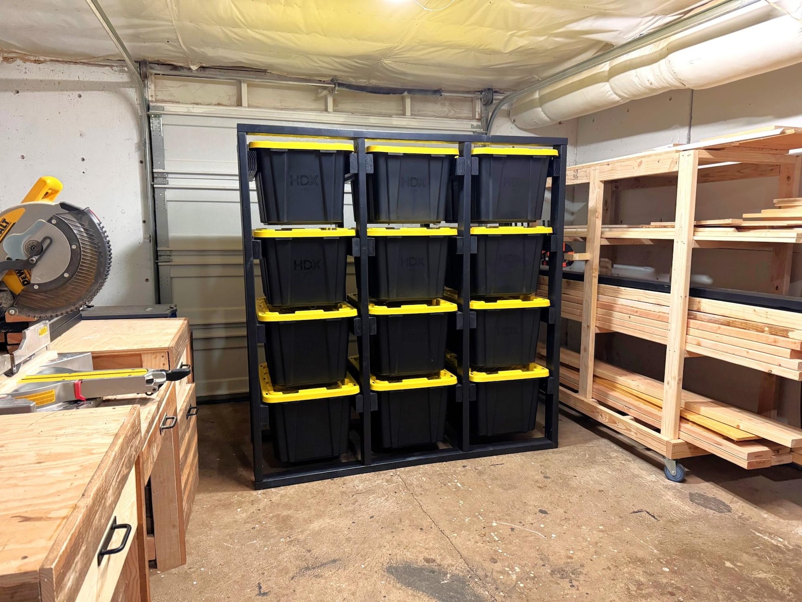 DIY Garage Storage Tote Rack Plans | Vertical Storage Bin Rack Guide ...