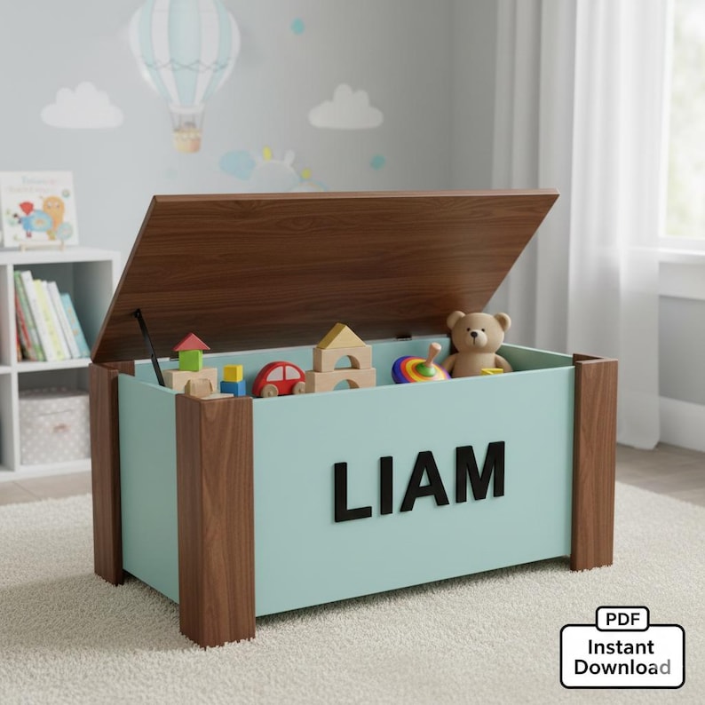 Kids Toy Box Plans: DIY Wooden Storage Chest (PDF Download) - Etsy