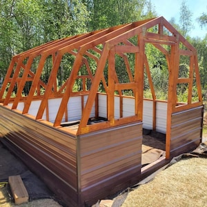 Plany szklarni DIY, szklarnia na podwórku, plany szklarni ogrodowej, plany szklarni zewnętrznej, plany DIY do obróbki drewna, dokument PDF