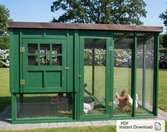 DIY Chicken Coop Build Plan: Outdoor Woodworking Plans(PDF Download)