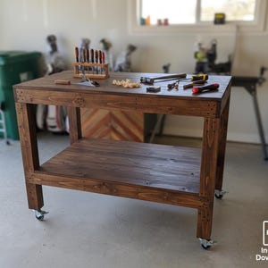 Planos fáciles de banco de trabajo de 2x4 / Banco de trabajo de garaje DIY (PDF) / Carpintería sencilla para principiantes