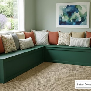 Bankettbänk med förvaring DIY-planer – Hörnbänk i specialstorlek för träbearbetning