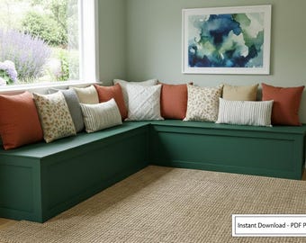Banquette Bench with Storage DIY Plans – Custom Size Corner Bench Woodworking