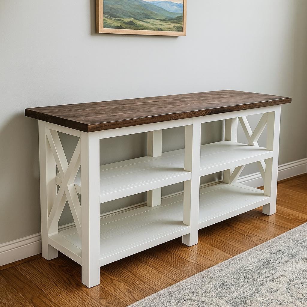 Furniture Barn Style Farmhouse Rectangle Accent Coffee Table Grey Wash...