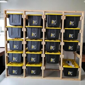 27 Gallon Tote Storage Rack Plans: DIY Garage Organizer (PDF Download)