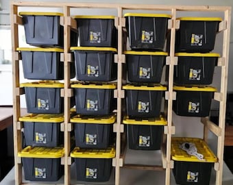 27 Gallon Garage Storage Plans | Garage Shelving | Tote Storage | Wood working plans | storage bin | tote rack storage | PDF Build Plans