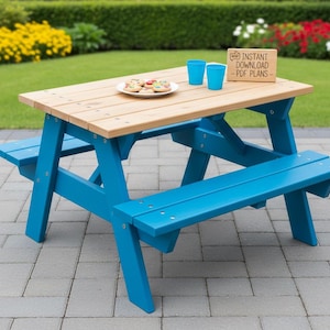 Planos de mesa de picnic para niños: Mesa de jardín fácil y pequeña (PDF)