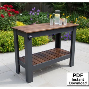 DIY Grill Table Woodworking Plans: Outdoor BBQ Side Table (PDF Download)