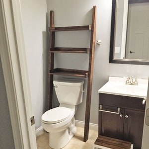 DIY Ladder Shelf Plans: Over-the-Toilet Bathroom Storage (PDF File)