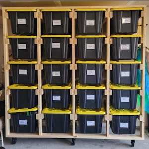 DIY Garage Storage Tote Rack Plans: PDF Download