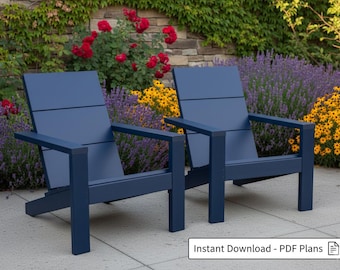 Outdoor Chair Plans, Patio Furniture , Garden seating, Modern Plan, Easy Build Plan, Woodworking Instructions