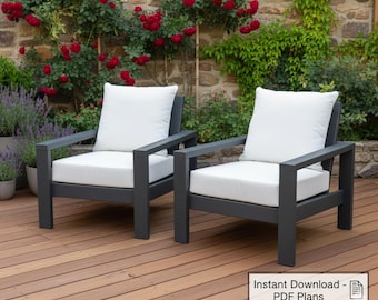 DIY Outdoor chair plans | Garden chair plans | Outdoor furniture | PDF Build plans | patio chair