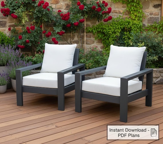 DIY Outdoor chair plans | Garden chair plans | Outdoor furniture | PDF Build plans | patio chair