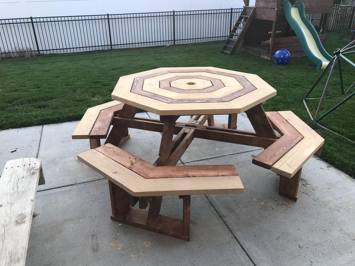 Octagon Picnic Table Plans, Outdoor Table Plans, Garden Table Plans, Cedar Picnic Table, Round Outside Table, PDF Download, Patio Table Plan - Etsy octagon-picnic-table-plans-outdoor-table-plans-garden-table-plans-cedar-picnic-table-round-outside-table-pdf-download-patio-table-plan-etsy