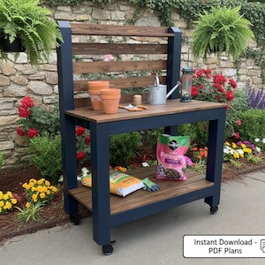 DIY Potting Bench Plans PDF: Modern Garden Workbench Build Guide