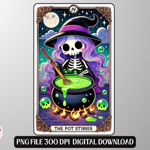 Sublimación de la carta del Tarot "El Agitador de Olla" / Diseño de Tarot Brujo para camisetas, tazas y más / Descarga digital instantánea