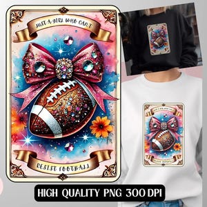 Nur ein Mädchen, das Fußball-Tarot-Karte PNG - Fußballsaison-Digital-Download, Sportliebhaber, druckbares Fußballdesign nicht widerstehen kann