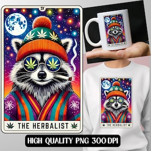 Design Digital de Carta de Tarô Herbalista | Download PNG Engraçado e Moderno | Ideal para Sublimação e Impressões