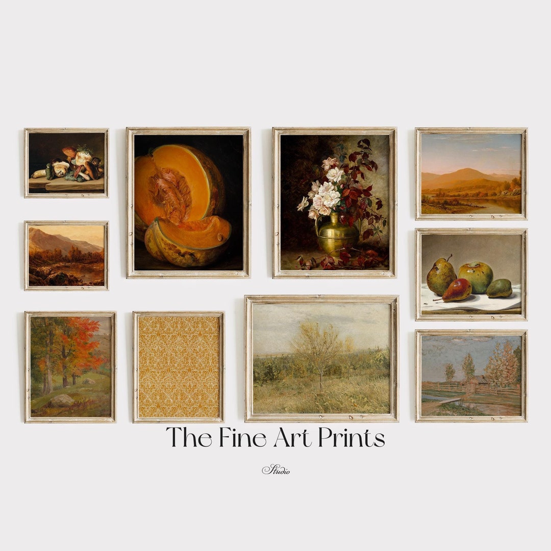 Vintage Fall Gallery Wall Art: Rustic Autumn Landscape Prints (digital ...