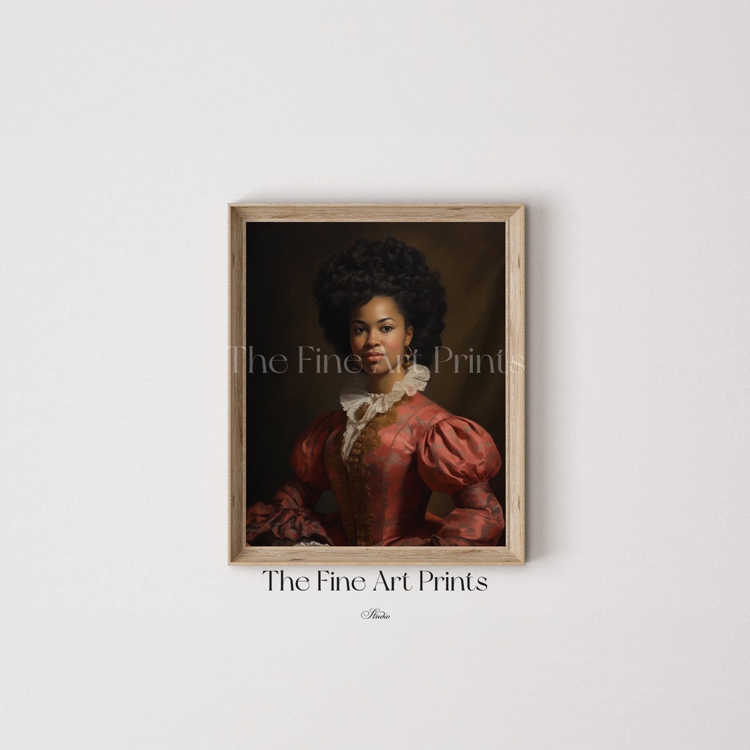 Vintage Black Woman Portrait: Elegant African American Art (digital ...
