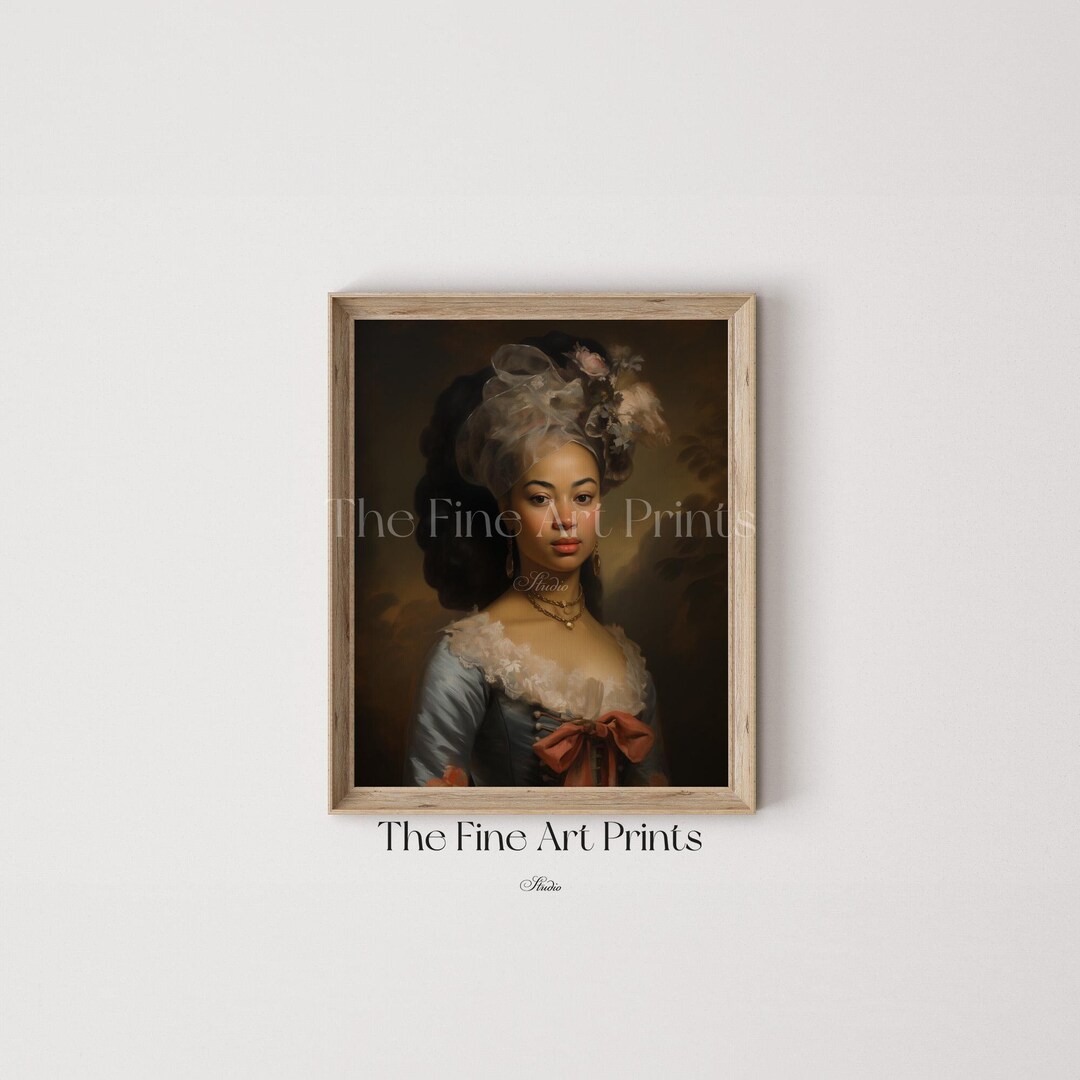 Renaissance Black Woman Portrait Print: Vintage African American Wall ...