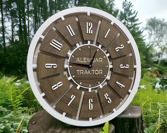 Modern Wall Clock Art Decor Wooden Clock Large Wall Clock 50cm