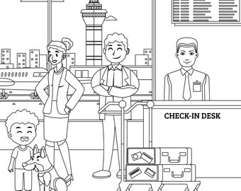 3 Airport Coloring Pages for kids