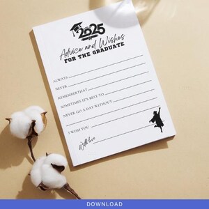 For Here Advice and Wishes for the Graduate Printable Class of 2025 Graduation Party Advice and Wishes Printable