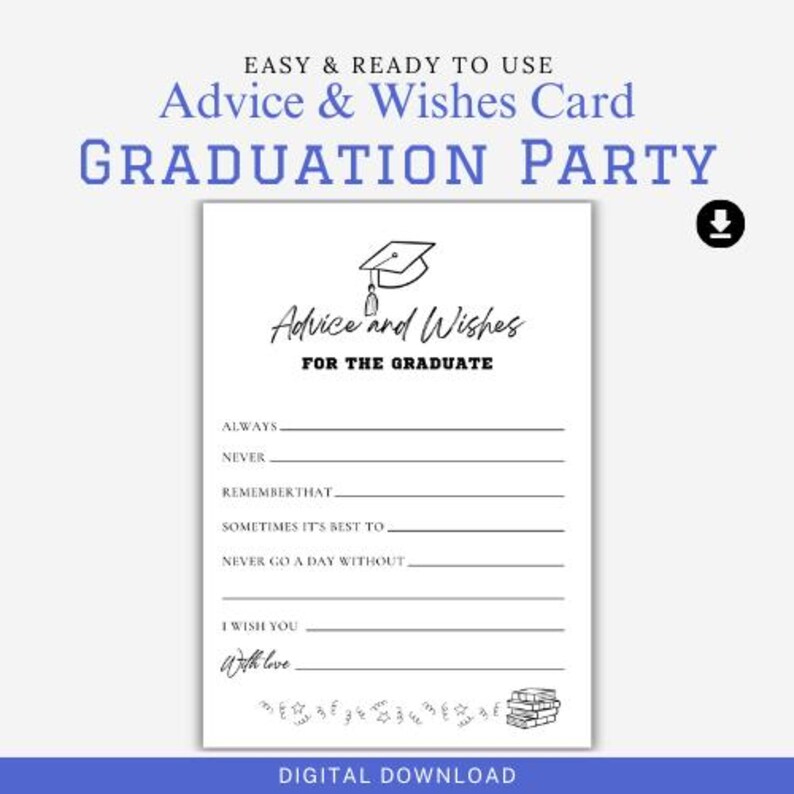 Advice and Wishes for the Graduate Printable Class of 2025 Graduation ...