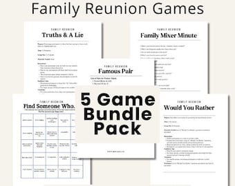 Family Reunion Games Printable Family Party Games Fun Family Reunion Icebreaker Games for Adults and Kids Family Bingo Family Game Night