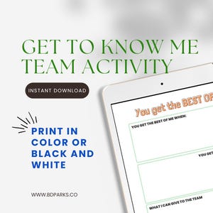 Team Building Questionaire Get to Know Me Printable, Icebreaker Game, Icebreaker Activity, Getting to Know You Game, Icebreaker Question